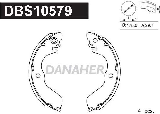 Danaher DBS10579 - Jeu de mâchoires de frein cwaw.fr