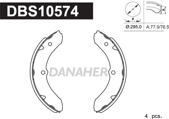 Danaher DBS10574 - Jeu de mâchoires de frein cwaw.fr