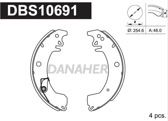 Danaher DBS10691 - Jeu de mâchoires de frein cwaw.fr