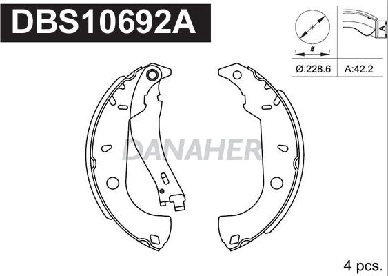 Danaher DBS10692A - Jeu de mâchoires de frein cwaw.fr