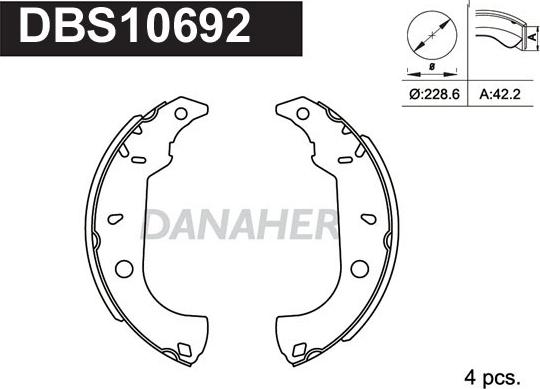 Danaher DBS10692 - Jeu de mâchoires de frein cwaw.fr