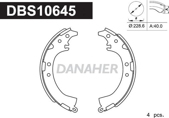 Danaher DBS10645 - Jeu de mâchoires de frein cwaw.fr