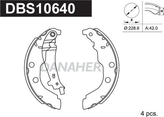 Danaher DBS10640 - Jeu de mâchoires de frein cwaw.fr