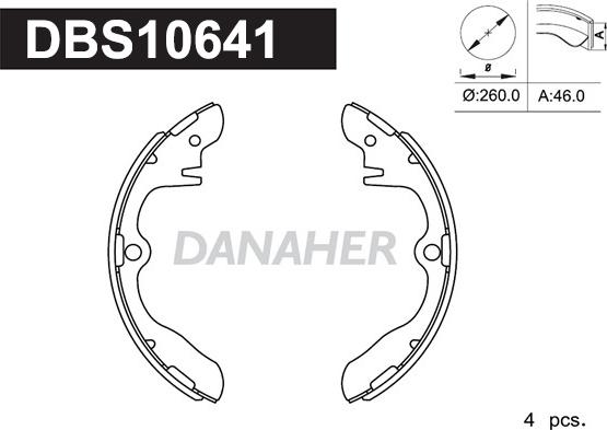 Danaher DBS10641 - Jeu de mâchoires de frein cwaw.fr