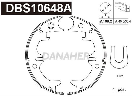 Danaher DBS10648A - Jeu de mâchoires de frein, frein de stationnement cwaw.fr