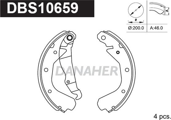 Danaher DBS10659 - Jeu de mâchoires de frein cwaw.fr