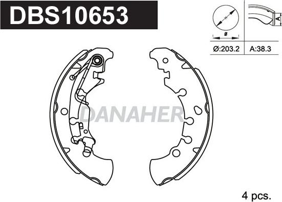 Danaher DBS10653 - Jeu de mâchoires de frein cwaw.fr