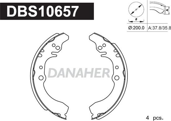 Danaher DBS10657 - Jeu de mâchoires de frein cwaw.fr