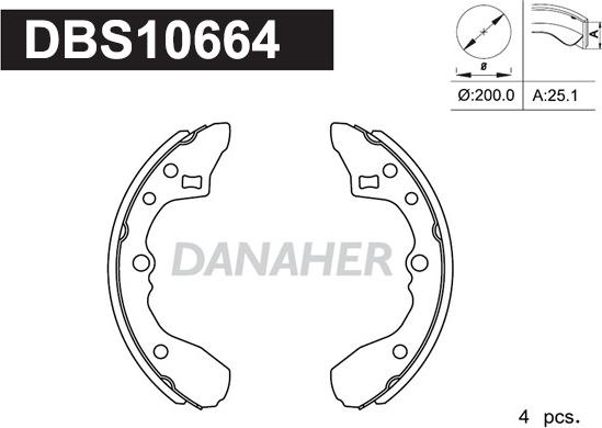 Danaher DBS10664 - Jeu de mâchoires de frein cwaw.fr