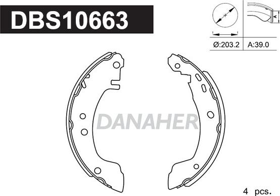 Danaher DBS10663 - Jeu de mâchoires de frein cwaw.fr