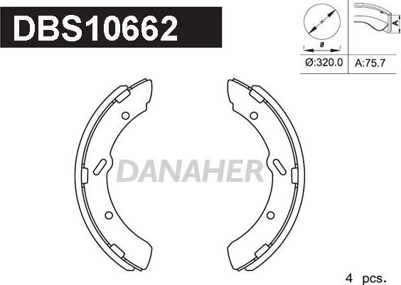 Danaher DBS10662 - Jeu de mâchoires de frein cwaw.fr