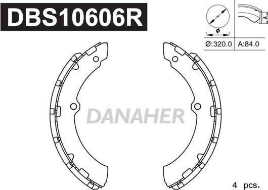 Danaher DBS10606R - Jeu de mâchoires de frein cwaw.fr