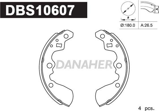 Danaher DBS10607 - Jeu de mâchoires de frein cwaw.fr