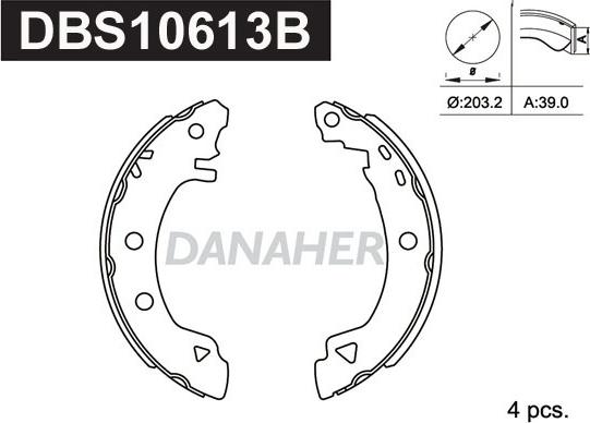 Danaher DBS10613B - Jeu de mâchoires de frein cwaw.fr