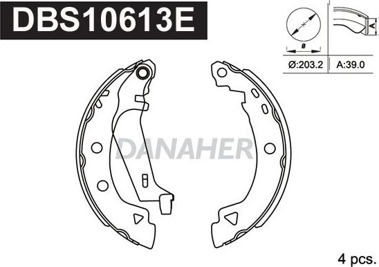 Danaher DBS10613E - Jeu de mâchoires de frein cwaw.fr