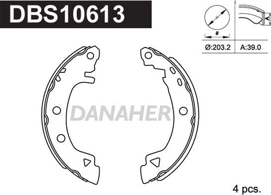 Danaher DBS10613 - Jeu de mâchoires de frein cwaw.fr