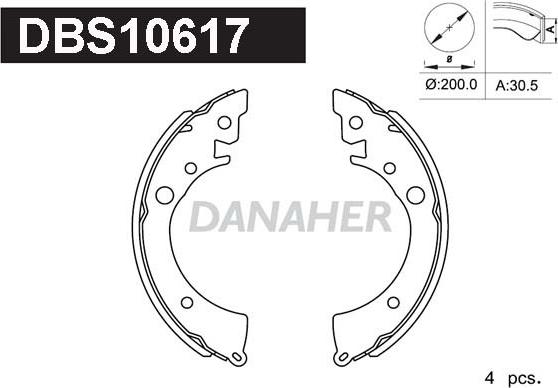 Danaher DBS10617 - Jeu de mâchoires de frein cwaw.fr