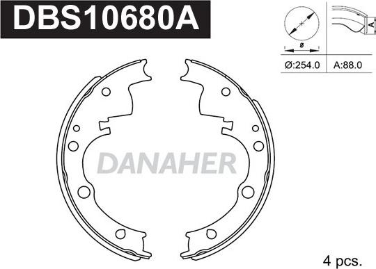 Danaher DBS10680A - Jeu de mâchoires de frein cwaw.fr