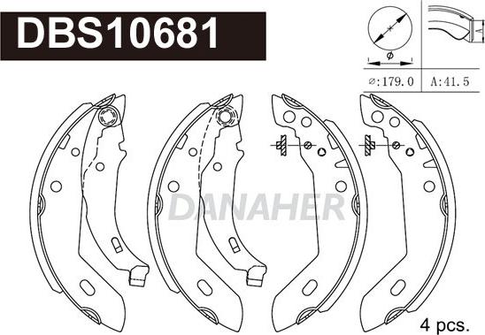 Danaher DBS10681 - Jeu de mâchoires de frein cwaw.fr