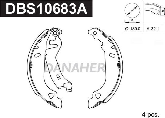 Danaher DBS10683A - Jeu de mâchoires de frein cwaw.fr