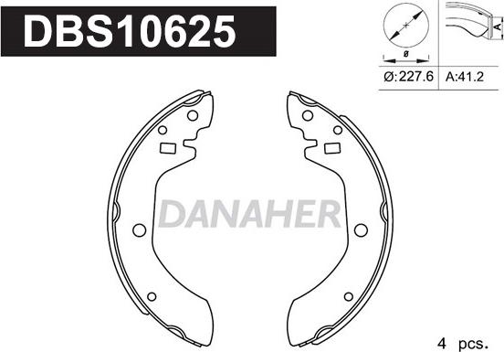 Danaher DBS10625 - Jeu de mâchoires de frein cwaw.fr