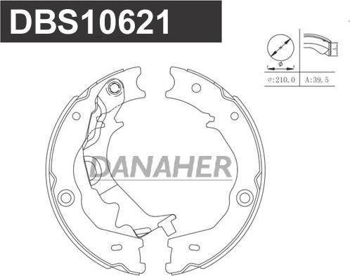 Danaher DBS10621 - Jeu de mâchoires de frein, frein de stationnement cwaw.fr