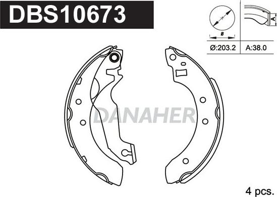 Danaher DBS10673 - Jeu de mâchoires de frein cwaw.fr