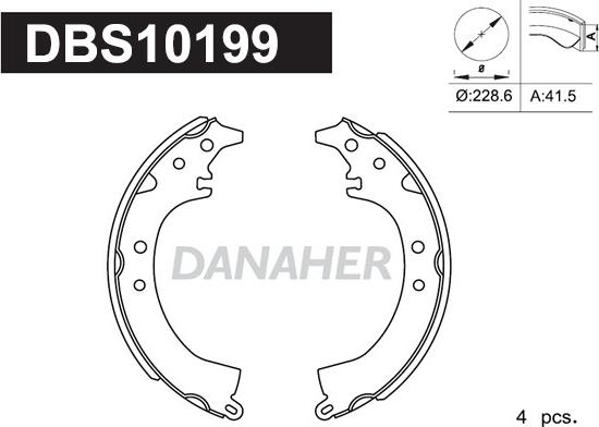 Danaher DBS10199 - Jeu de mâchoires de frein cwaw.fr