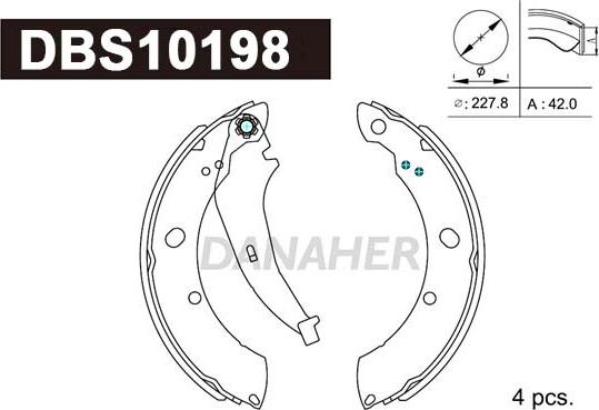 Danaher DBS10198 - Jeu de mâchoires de frein cwaw.fr