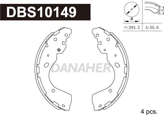 Danaher DBS10149 - Jeu de mâchoires de frein cwaw.fr