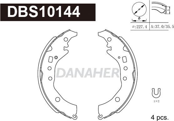 Danaher DBS10144 - Jeu de mâchoires de frein cwaw.fr