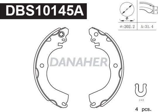 Danaher DBS10145A - Jeu de mâchoires de frein cwaw.fr