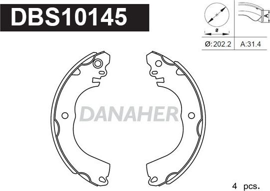 Danaher DBS10145 - Jeu de mâchoires de frein cwaw.fr