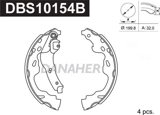 Danaher DBS10154B - Jeu de mâchoires de frein cwaw.fr