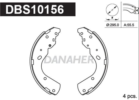 Danaher DBS10156 - Jeu de mâchoires de frein cwaw.fr