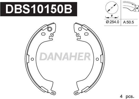 Danaher DBS10150B - Jeu de mâchoires de frein cwaw.fr