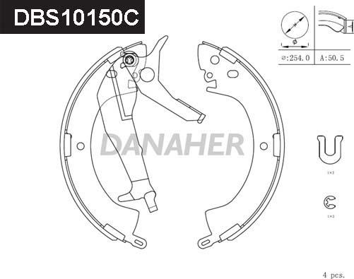 Danaher DBS10150C - Jeu de mâchoires de frein cwaw.fr