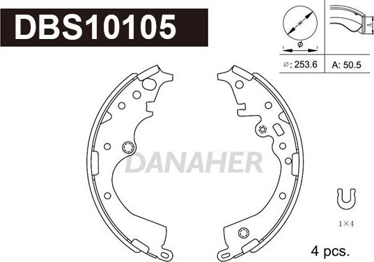 Danaher DBS10105 - Jeu de mâchoires de frein cwaw.fr