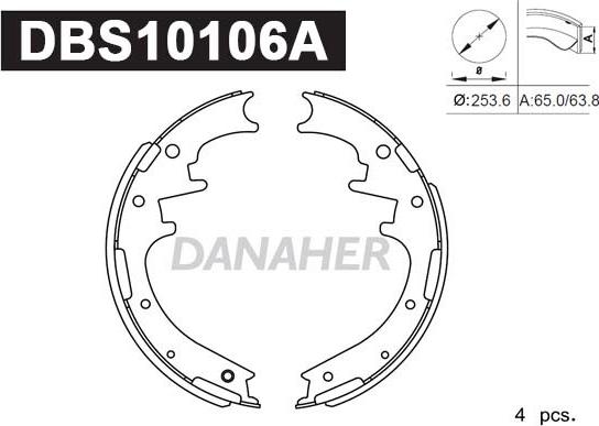 Danaher DBS10106A - Jeu de mâchoires de frein cwaw.fr