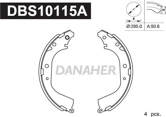 Danaher DBS10115A - Jeu de mâchoires de frein cwaw.fr