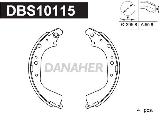 Danaher DBS10115 - Jeu de mâchoires de frein cwaw.fr