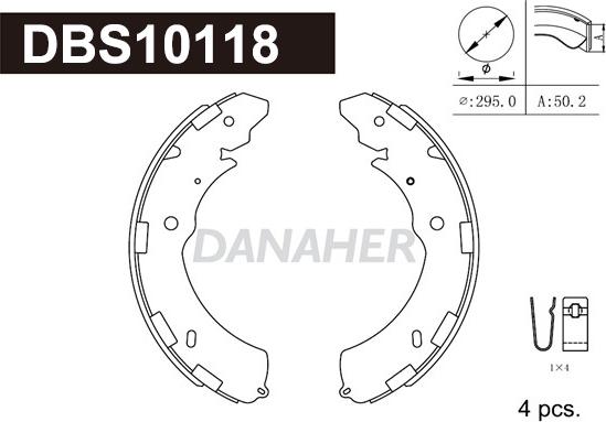 Danaher DBS10118 - Jeu de mâchoires de frein cwaw.fr