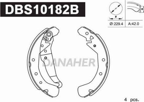 Danaher DBS10182B - Jeu de mâchoires de frein cwaw.fr