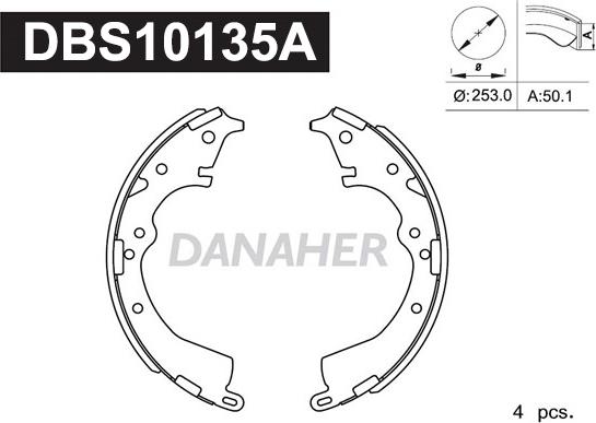 Danaher DBS10135A - Jeu de mâchoires de frein cwaw.fr