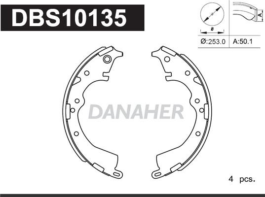 Danaher DBS10135 - Jeu de mâchoires de frein cwaw.fr