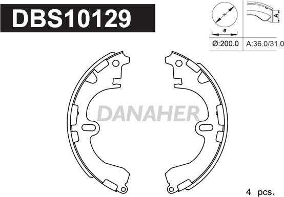 Danaher DBS10129 - Jeu de mâchoires de frein cwaw.fr