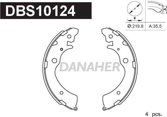 Danaher DBS10124 - Jeu de mâchoires de frein cwaw.fr