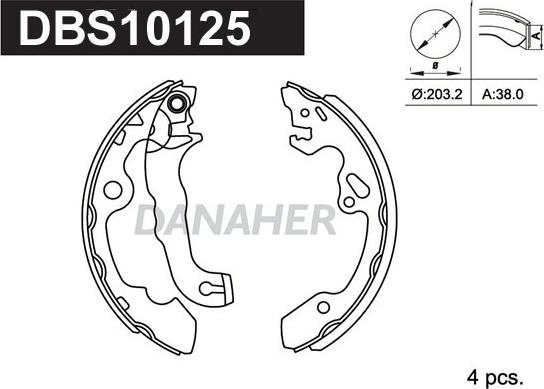 Danaher DBS10125 - Jeu de mâchoires de frein cwaw.fr