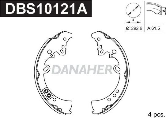 Danaher DBS10121A - Jeu de mâchoires de frein cwaw.fr