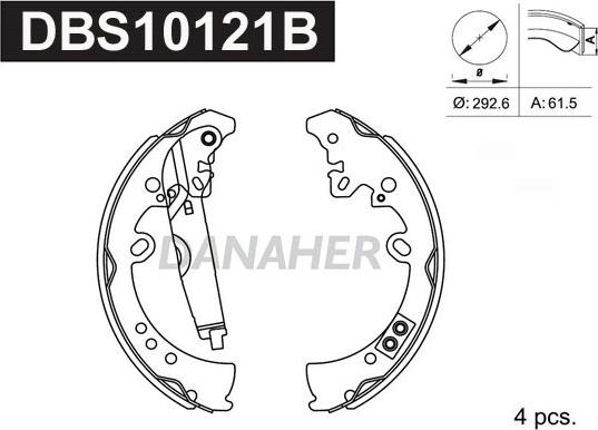 Danaher DBS10121B - Jeu de mâchoires de frein cwaw.fr